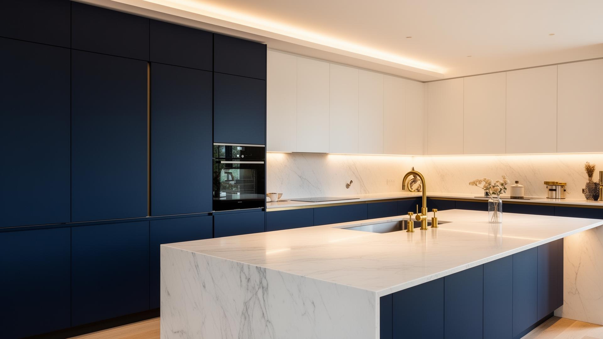 Luxury bespoke kitchen installed by Fine Fit Kitchen Installations